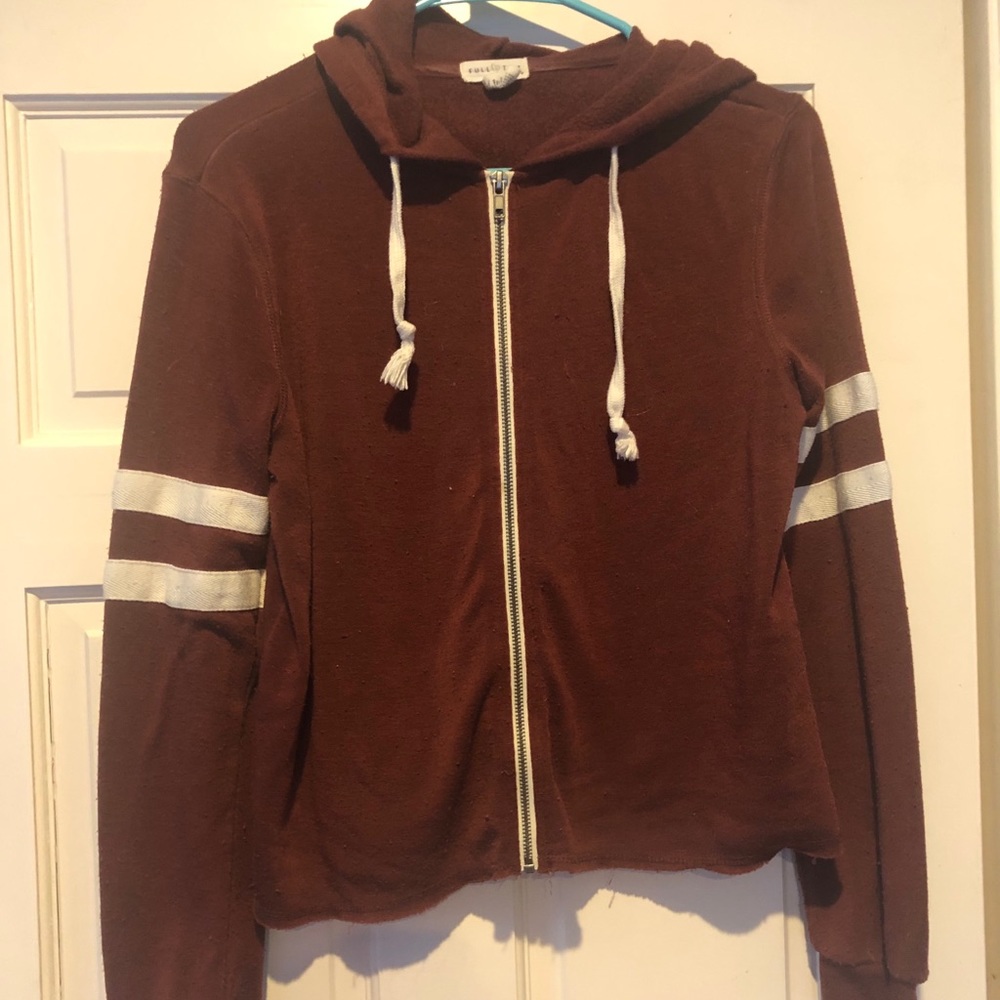 cropped zip up hoodie